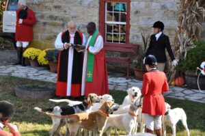 Modern photograph of blessing of the hounds